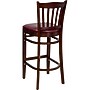 Flash Furniture HERCULES Traditional Wood Vertical Slat Back Barstool, Mahogany/Burgundy, 2-Pieces/Pack (2XUW08BVRTMABGV)~#|#~sp152796627_sc7