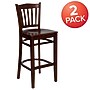 Flash Furniture HERCULES Series Traditional Wood Vertical Slat Back Restaurant Barstool, Mahogany, 2-Pieces/Pack (2XUW08BVRTMAH)~#|#~sp152796639_sc7