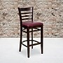 Flash Furniture HERCULES Traditional Wood Ladder Back Restaurant Barstool, Walnut/Burgundy, 2-Pieces/Pack (2XUW05BLADWABRV)~#|#~sp152796655_sc7