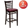 Flash Furniture HERCULES Traditional Wood Ladder Back Restaurant Barstool, Walnut/Burgundy, 2-Pieces/Pack (2XUW05BLADWABRV)~#|#~sp152796658_sc7