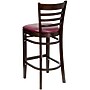 Flash Furniture HERCULES Traditional Wood Ladder Back Restaurant Barstool, Walnut/Burgundy, 2-Pieces/Pack (2XUW05BLADWABRV)~#|#~sp152796662_sc7