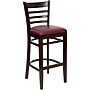 Flash Furniture HERCULES Traditional Wood Ladder Back Restaurant Barstool, Walnut/Burgundy, 2-Pieces/Pack (2XUW05BLADWABRV)~#|#~sp152796664_sc7