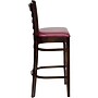 Flash Furniture HERCULES Traditional Wood Ladder Back Restaurant Barstool, Walnut/Burgundy, 2-Pieces/Pack (2XUW05BLADWABRV)~#|#~sp152796666_sc7