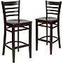 Flash Furniture HERCULES Series Traditional Wood Ladder Back Restaurant Barstool, Walnut, 2-Pieces/Pack (2XUW05BLADWAL)~#|#~sp152796670_sc7