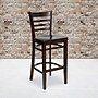Flash Furniture HERCULES Series Traditional Wood Ladder Back Restaurant Barstool, Walnut, 2-Pieces/Pack (2XUW05BLADWAL)~#|#~sp152796672_sc7