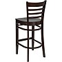 Flash Furniture HERCULES Series Traditional Wood Ladder Back Restaurant Barstool, Walnut, 2-Pieces/Pack (2XUW05BLADWAL)~#|#~sp152796678_sc7