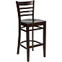 Flash Furniture HERCULES Series Traditional Wood Ladder Back Restaurant Barstool, Walnut, 2-Pieces/Pack (2XUW05BLADWAL)~#|#~sp152796681_sc7