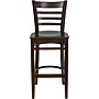 Flash Furniture HERCULES Series Traditional Wood Ladder Back Restaurant Barstool, Walnut, 2-Pieces/Pack (2XUW05BLADWAL)~#|#~sp152796691_sc7
