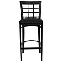 Flash Furniture HERCULES Series Traditional Metal Window Back Restaurant Barstool, Black, 2-Pieces/Pack (2XU6R7BWINBBKV)~#|#~sp152797218_sc7