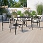 Flash Furniture Oia Indoor-Outdoor 35.25" Round Steel Patio Table Set with 4 Round Back Chairs, Black (CO35BK03CHR4BK)~#|#~sp152798228_sc7