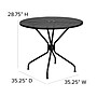 Flash Furniture Oia Indoor-Outdoor 35.25" Round Steel Patio Table Set with 4 Round Back Chairs, Black (CO35BK03CHR4BK)~#|#~sp152798231_sc7