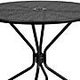 Flash Furniture Oia Indoor-Outdoor 35.25" Round Steel Patio Table Set with 4 Round Back Chairs, Black (CO35BK03CHR4BK)~#|#~sp152798233_sc7