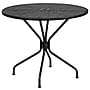Flash Furniture Oia Indoor-Outdoor 35.25" Round Steel Patio Table Set with 4 Square Back Chairs, Black (CO35BK02CHR4BK)~#|#~sp152798255_sc7