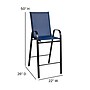 Flash Furniture Brazos Outdoor Dining Set with Bar Table and 2 All-Weather Patio Stools, Navy (TLH073H092HNV)~#|#~sp152798282_sc7