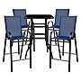 Flash Furniture Brazos Outdoor Dining Set with Bar Table and 4 All-Weather Patio Stools, Navy (TLH073H092H4NV)~#|#~sp152798290_sc7