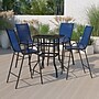 Flash Furniture Brazos Outdoor Dining Set with Bar Table and 4 All-Weather Patio Stools, Navy (TLH073H092H4NV)~#|#~sp152798298_sc7