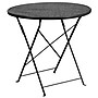 Flash Furniture Oia Indoor-Outdoor 30" Round Steel Folding Patio Table Set with 4 Square Back Chairs, Black (CO30BKF02CHR4BK)~#|#~sp152798492_sc7