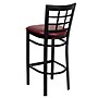Flash Furniture HERCULES Traditional Metal Window Back Restaurant Barstool, Black/Burgundy, 2-Pieces/Pack (2XU6R7BWINBBGV)~#|#~sp152799228_sc7