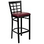Flash Furniture HERCULES Traditional Metal Window Back Restaurant Barstool, Black/Burgundy, 2-Pieces/Pack (2XU6R7BWINBBGV)~#|#~sp152799231_sc7