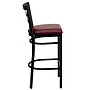 Flash Furniture HERCULES Traditional Metal Window Back Restaurant Barstool, Black/Burgundy, 2-Pieces/Pack (2XU6R7BWINBBGV)~#|#~sp152799233_sc7