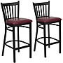 Flash Furniture HERCULES Traditional Metal Vertical Back Restaurant Barstool, Black/Burgundy, 2-Pieces/Pack (2XUDG6R6BVTBGV)~#|#~sp152799282_sc7