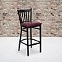 Flash Furniture HERCULES Traditional Metal Vertical Back Restaurant Barstool, Black/Burgundy, 2-Pieces/Pack (2XUDG6R6BVTBGV)~#|#~sp152799285_sc7