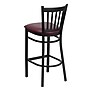 Flash Furniture HERCULES Traditional Metal Vertical Back Restaurant Barstool, Black/Burgundy, 2-Pieces/Pack (2XUDG6R6BVTBGV)~#|#~sp152799294_sc7