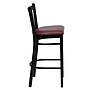 Flash Furniture HERCULES Traditional Metal Vertical Back Restaurant Barstool, Black/Burgundy, 2-Pieces/Pack (2XUDG6R6BVTBGV)~#|#~sp152799304_sc7