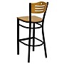 Flash Furniture HERCULES Traditional Metal Slat Back Restaurant Barstool, Black/Natural Wood, 2-Pieces/Pack (2XU6H3BSLTBRNAW)~#|#~sp152799470_sc7