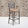 Flash Furniture HERCULES Traditional Metal Ladder Back Barstool, Clear Coat/Natural Wood, 2-Pieces/Pack (2XUDG697CBARNTW)~#|#~sp152799613_sc7