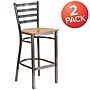 Flash Furniture HERCULES Traditional Metal Ladder Back Barstool, Clear Coat/Natural Wood, 2-Pieces/Pack (2XUDG697CBARNTW)~#|#~sp152799615_sc7