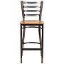 Flash Furniture HERCULES Traditional Metal Ladder Back Barstool, Clear Coat/Natural Wood, 2-Pieces/Pack (2XUDG697CBARNTW)~#|#~sp152799625_sc7
