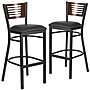 Flash Furniture HERCULES Series Traditional Metal Slat Back Restaurant Barstool, Black/Walnut, 2-Pieces/Pack (2XUDG6H1BWALBKV)~#|#~sp152799675_sc7