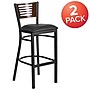 Flash Furniture HERCULES Series Traditional Metal Slat Back Restaurant Barstool, Black/Walnut, 2-Pieces/Pack (2XUDG6H1BWALBKV)~#|#~sp152799684_sc7