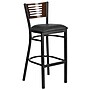 Flash Furniture HERCULES Series Traditional Metal Slat Back Restaurant Barstool, Black/Walnut, 2-Pieces/Pack (2XUDG6H1BWALBKV)~#|#~sp152799692_sc7