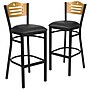 Flash Furniture HERCULES Traditional Metal Slat Back Restaurant Barstool, Black/Natural Wood, 2-Pieces/Pack (2XU6H3BSLTBBKV)~#|#~sp152799703_sc7
