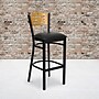 Flash Furniture HERCULES Traditional Metal Slat Back Restaurant Barstool, Black/Natural Wood, 2-Pieces/Pack (2XU6H3BSLTBBKV)~#|#~sp152799704_sc7