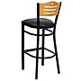 Flash Furniture HERCULES Traditional Metal Slat Back Restaurant Barstool, Black/Natural Wood, 2-Pieces/Pack (2XU6H3BSLTBBKV)~#|#~sp152799707_sc7