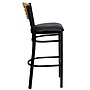 Flash Furniture HERCULES Traditional Metal Slat Back Restaurant Barstool, Black/Natural Wood, 2-Pieces/Pack (2XU6H3BSLTBBKV)~#|#~sp152799711_sc7