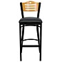 Flash Furniture HERCULES Traditional Metal Slat Back Restaurant Barstool, Black/Natural Wood, 2-Pieces/Pack (2XU6H3BSLTBBKV)~#|#~sp152799713_sc7