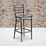 Flash Furniture HERCULES Traditional Metal Ladder Back Restaurant Barstool, Clear Coat/Walnut, 2-Pieces/Pack (2XUDG697CBARWAW)~#|#~sp152799729_sc7