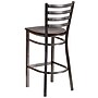 Flash Furniture HERCULES Traditional Metal Ladder Back Restaurant Barstool, Clear Coat/Walnut, 2-Pieces/Pack (2XUDG697CBARWAW)~#|#~sp152799735_sc7