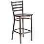 Flash Furniture HERCULES Traditional Metal Ladder Back Restaurant Barstool, Clear Coat/Walnut, 2-Pieces/Pack (2XUDG697CBARWAW)~#|#~sp152799738_sc7