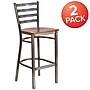 Flash Furniture HERCULES Traditional Metal Ladder Back Restaurant Barstool, Clear Coat/Cherry, 2-Pieces/Pack (2XUDG697CBARCHW)~#|#~sp152799750_sc7