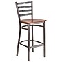 Flash Furniture HERCULES Traditional Metal Ladder Back Restaurant Barstool, Clear Coat/Cherry, 2-Pieces/Pack (2XUDG697CBARCHW)~#|#~sp152799756_sc7