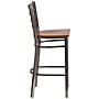 Flash Furniture HERCULES Traditional Metal Ladder Back Restaurant Barstool, Clear Coat/Cherry, 2-Pieces/Pack (2XUDG697CBARCHW)~#|#~sp152799757_sc7