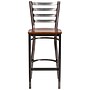 Flash Furniture HERCULES Traditional Metal Ladder Back Restaurant Barstool, Clear Coat/Cherry, 2-Pieces/Pack (2XUDG697CBARCHW)~#|#~sp152799759_sc7