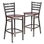 Flash Furniture HERCULES Traditional Metal Ladder Back Restaurant Barstool, Clear Coat/Mahogany, 2-Pieces/Pack (2XUDG697CBARMAW)~#|#~sp152799761_sc7