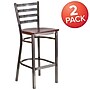 Flash Furniture HERCULES Traditional Metal Ladder Back Restaurant Barstool, Clear Coat/Mahogany, 2-Pieces/Pack (2XUDG697CBARMAW)~#|#~sp152799763_sc7