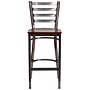 Flash Furniture HERCULES Traditional Metal Ladder Back Restaurant Barstool, Clear Coat/Mahogany, 2-Pieces/Pack (2XUDG697CBARMAW)~#|#~sp152799769_sc7